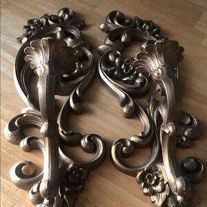 Elegant VTG  Y2k homco USA Gold Wall Decor Set